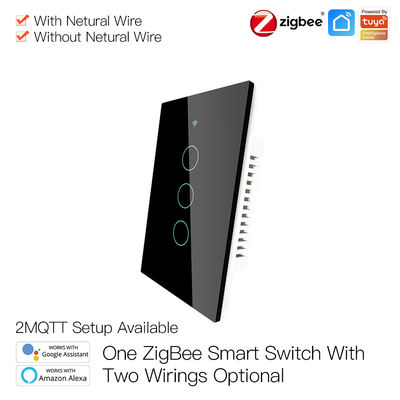 중립 철사 없음 원격 제어를 가진 축전기 Zigbee 3.0 똑똑한 와이파이 벽 스위치 없음